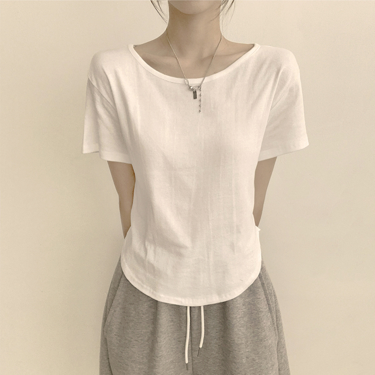 ハイラウンドベーシック半袖Tシャツ(6color) IVORY