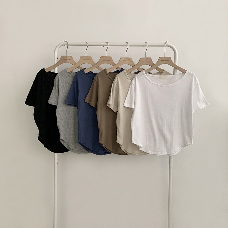 ハイラウンドベーシック半袖Tシャツ(6color)