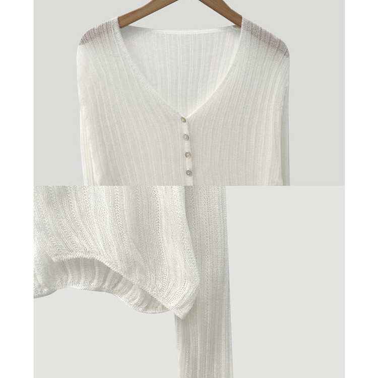 TTT_MSW 22SS シースルーニットカーディガン ティーモダンストリートウェア TTT MSW 22SS 「See-Through Knit