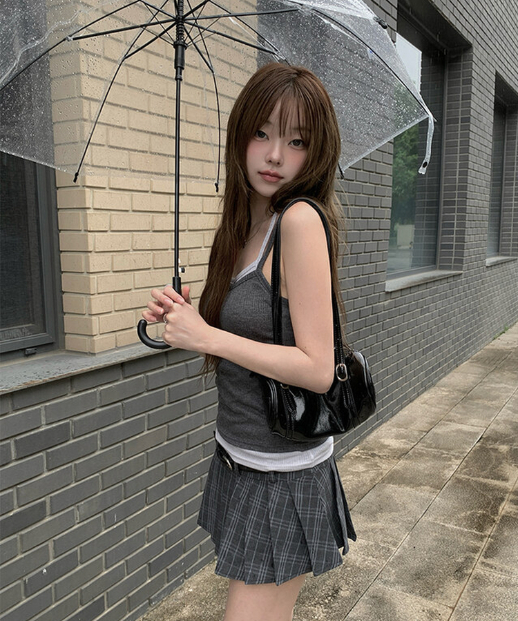 ベルト付き】【ベルト付き】チェックミニプリーツスカート｜ミニ