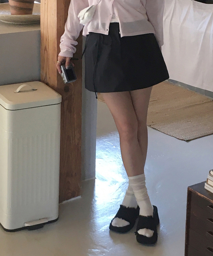 ハートブラック厚底ミュール BLACK