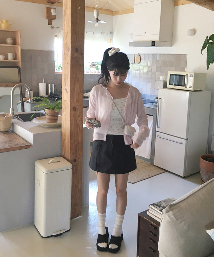 ハートブラック厚底ミュール BLACK