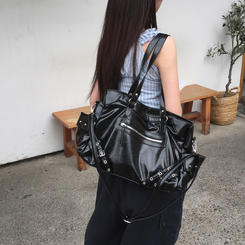 マルチポケットクロスショルダーバッグ BLACK