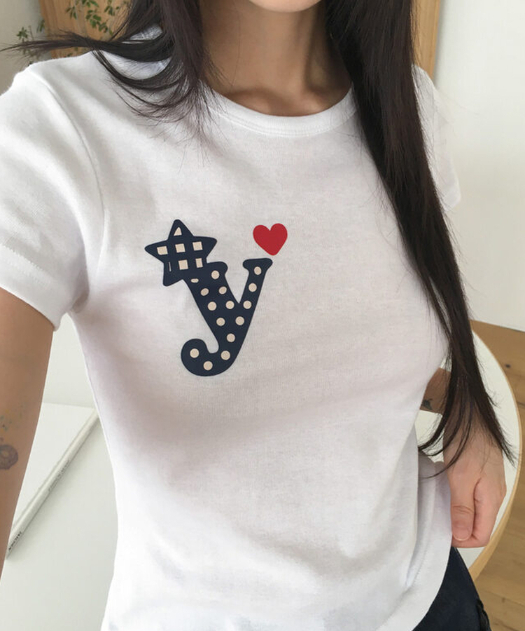 ドットプリンティング半袖Tシャツ IVORY