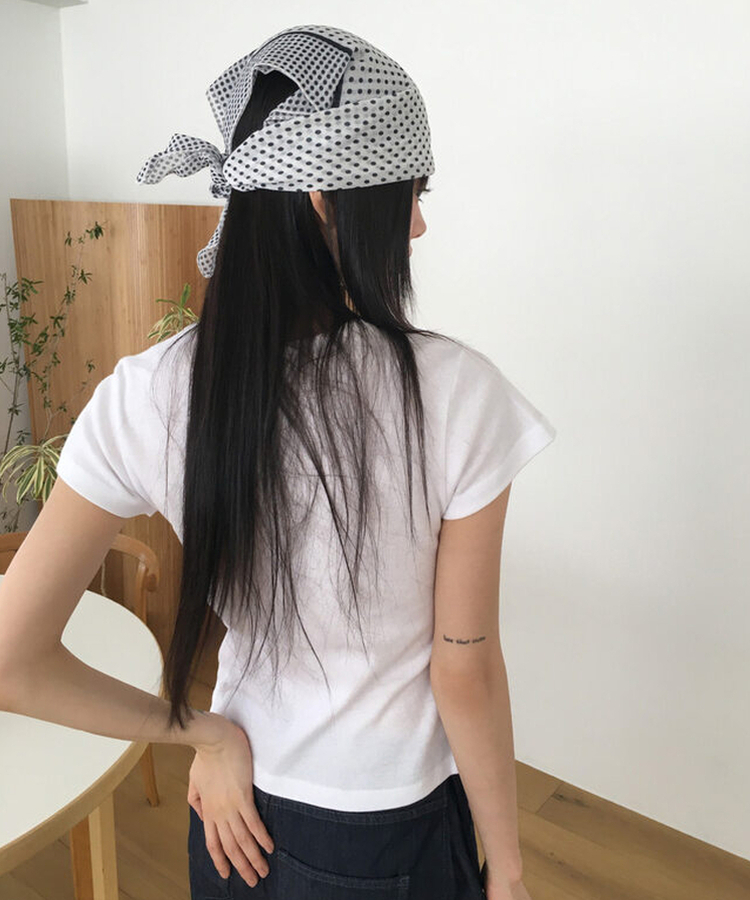 ドットプリンティング半袖Tシャツ IVORY