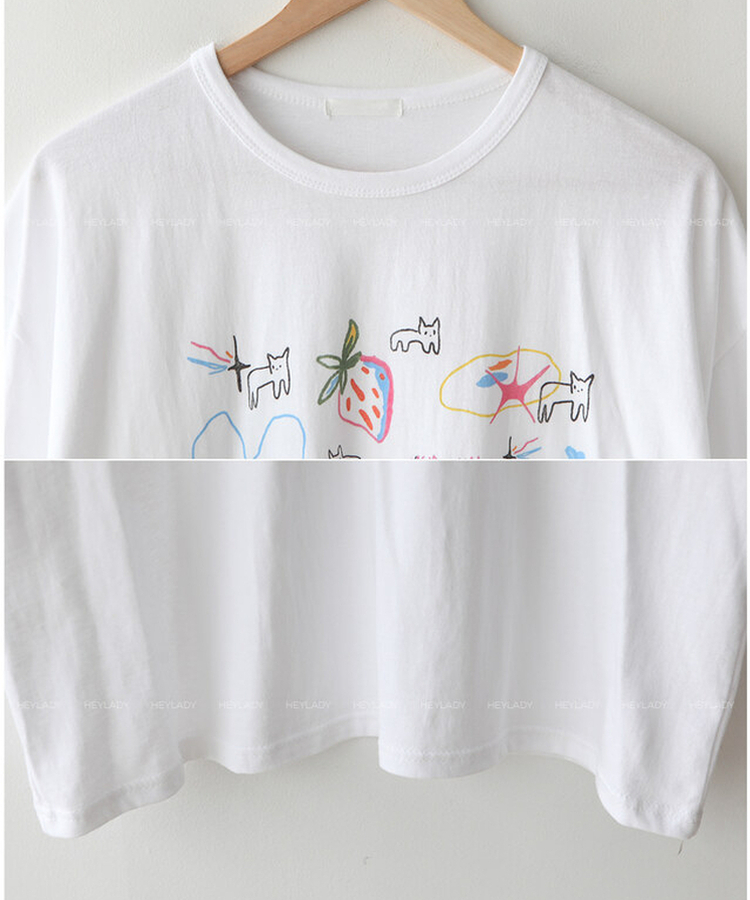 コットンプリンティング半袖Tシャツ