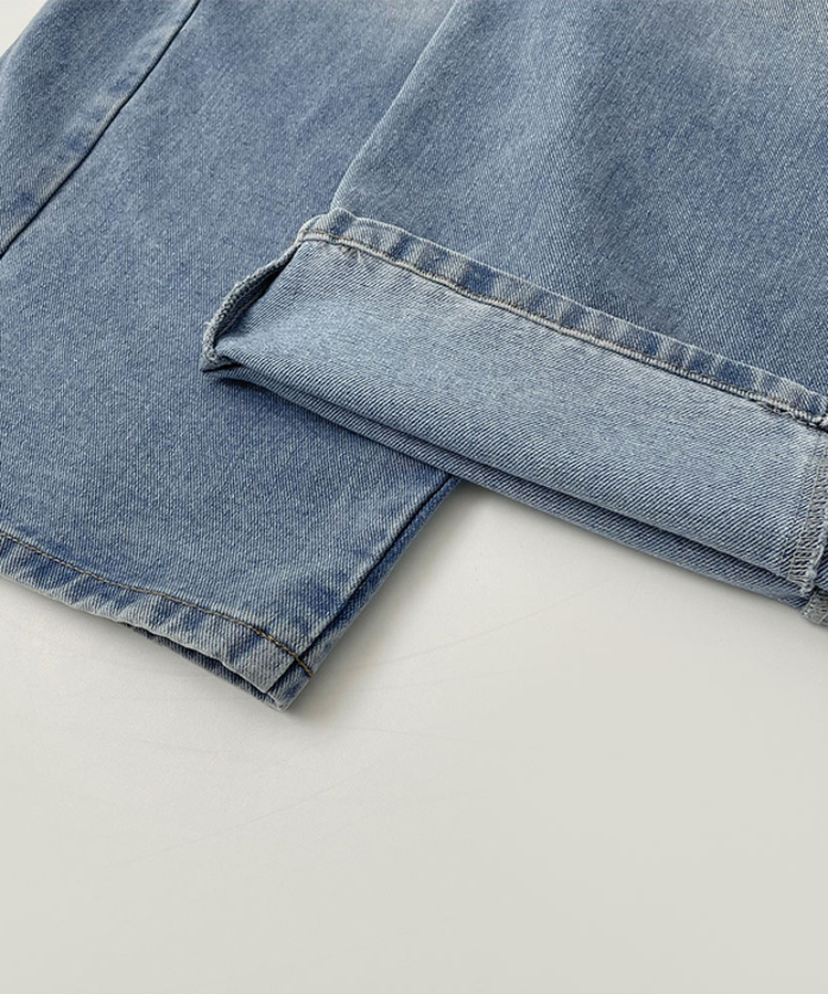 2XL절개 라인 빈티지 벌룬 와이드 데님팬츠