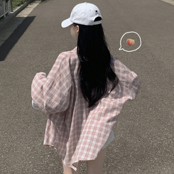 オーバーパステルチェックシャツ PINK