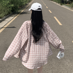 オーバーパステルチェックシャツ PINK