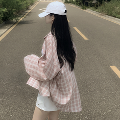 オーバーパステルチェックシャツ PINK