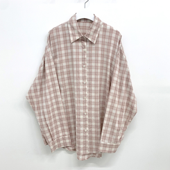 オーバーパステルチェックシャツ