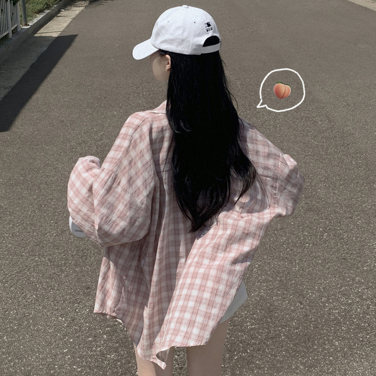 オーバーパステルチェックシャツ PINK