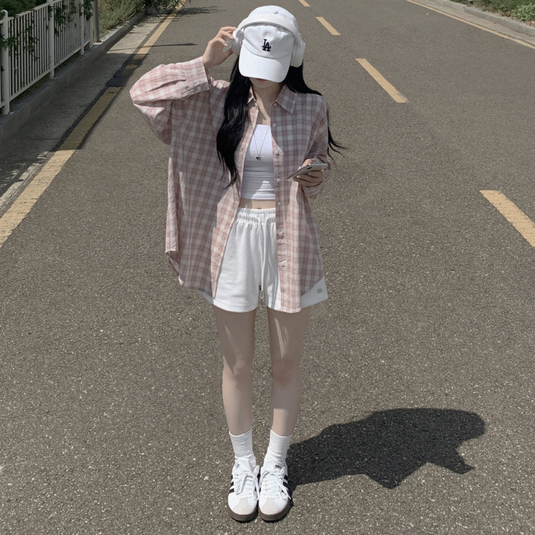 オーバーパステルチェックシャツ PINK