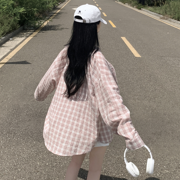 オーバーパステルチェックシャツ PINK