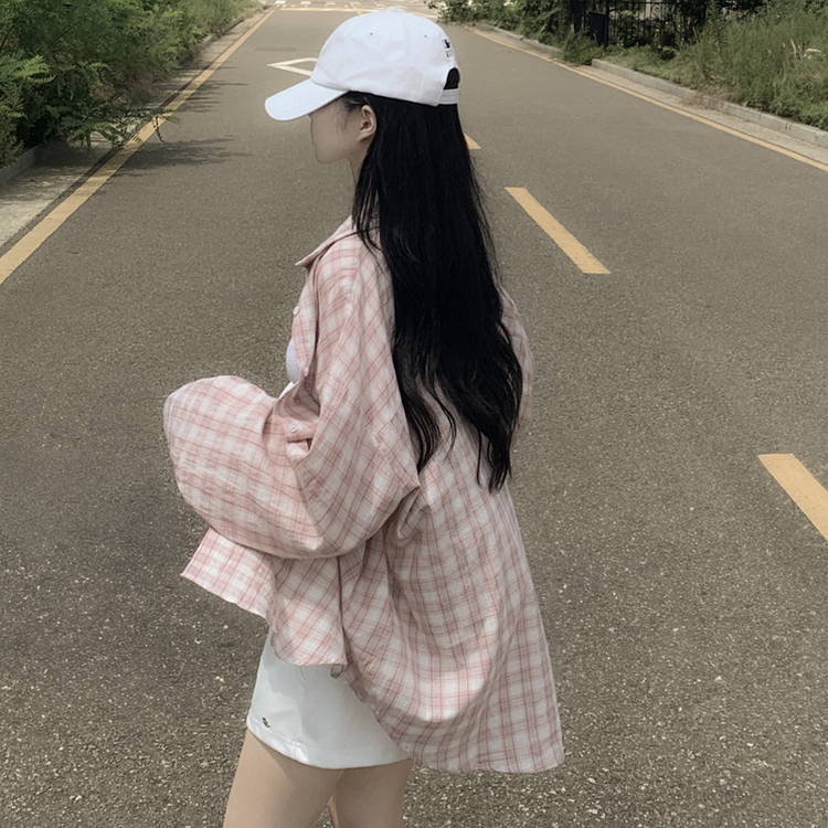 オーバーパステルチェックシャツ PINK