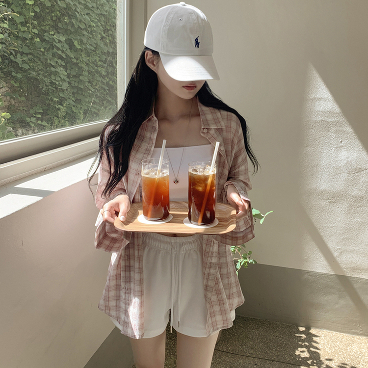 オーバーパステルチェックシャツ PINK