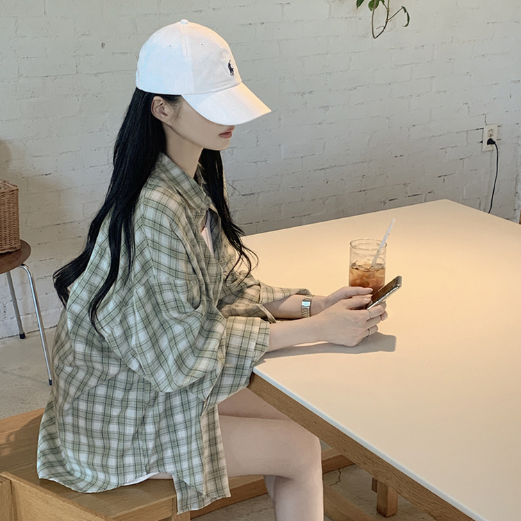 オーバーパステルチェックシャツ MINT