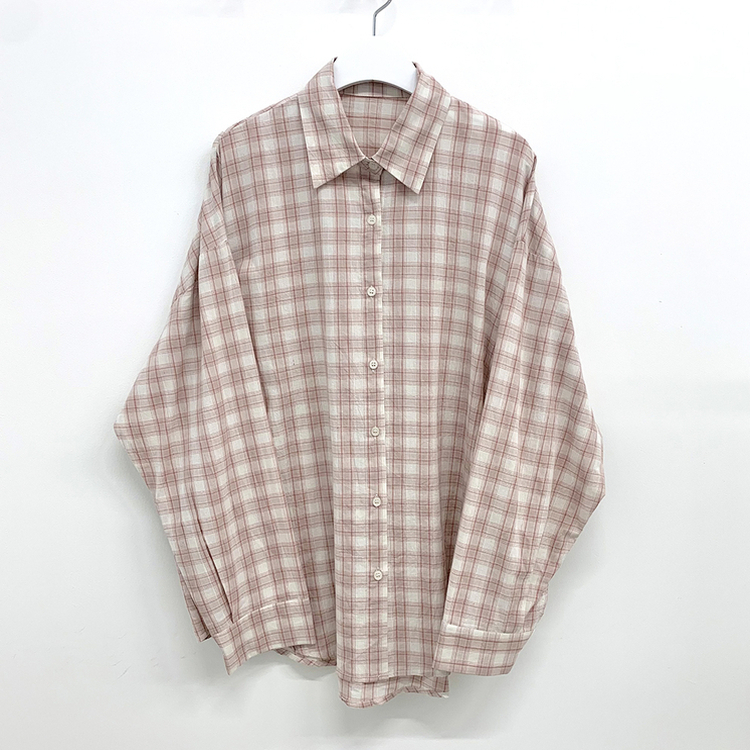 オーバーパステルチェックシャツ