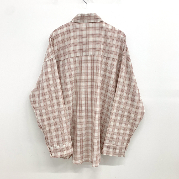 オーバーパステルチェックシャツ