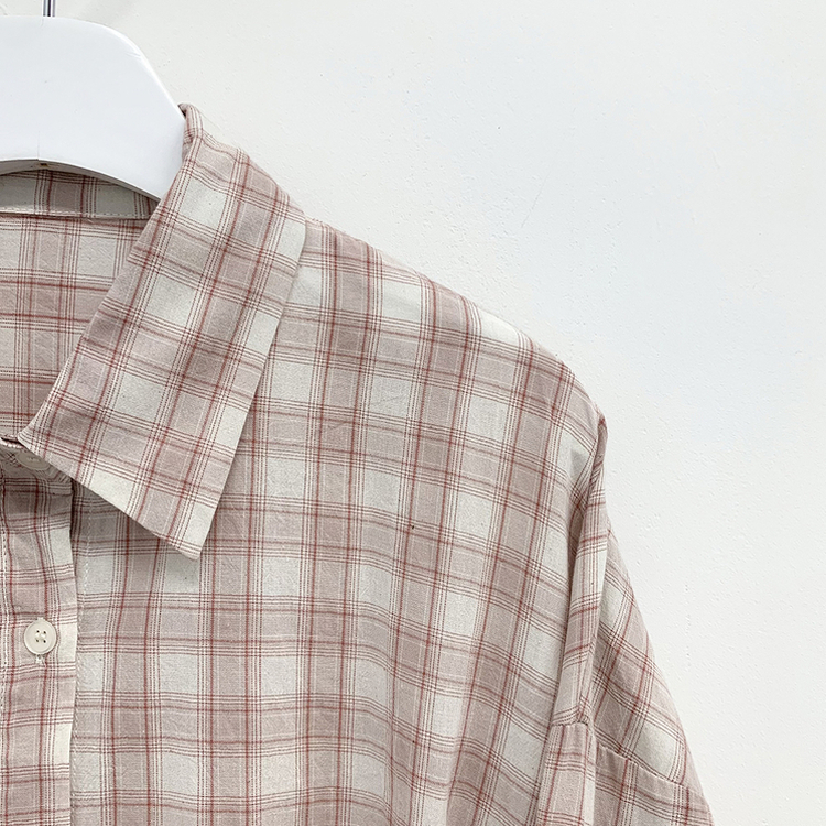 オーバーパステルチェックシャツ