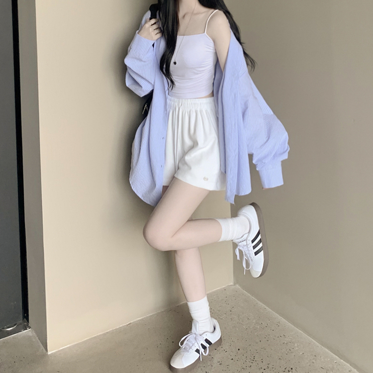 여름 블루 그레이 스트라이프 왕박시 긴팔 셔츠 남방 빅사이즈 살탐방지 여름아우터 살안타템 블루