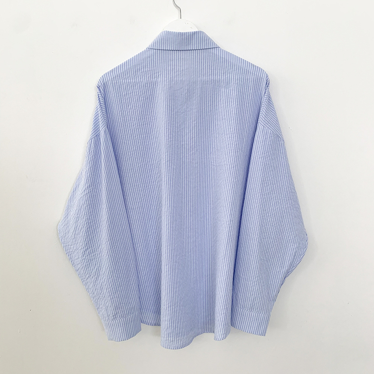 여름 블루 그레이 스트라이프 왕박시 긴팔 셔츠 남방 빅사이즈 살탐방지 여름아우터 살안타템