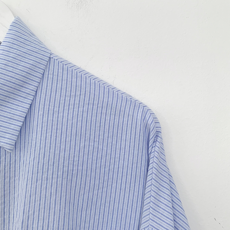 여름 블루 그레이 스트라이프 왕박시 긴팔 셔츠 남방 빅사이즈 살탐방지 여름아우터 살안타템