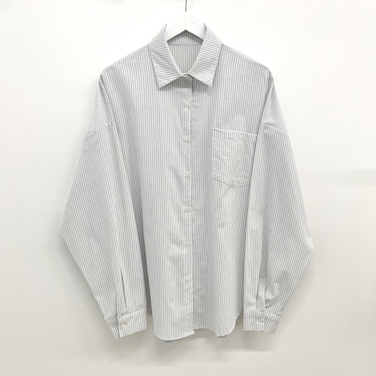 여름 블루 그레이 스트라이프 왕박시 긴팔 셔츠 남방 빅사이즈 살탐방지 여름아우터 살안타템