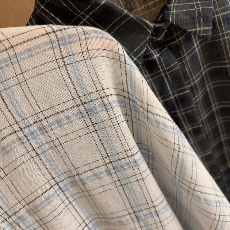 リネンチェックオーバーシャツカーディガン