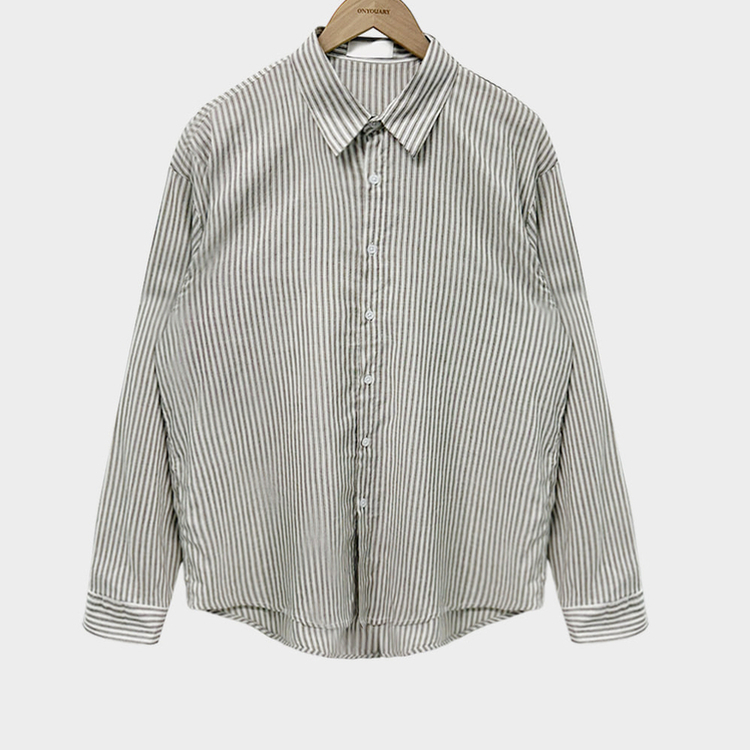 구름이야 셔츠야소프트 스트라이프 루즈핏 남녀공용 긴팔셔츠