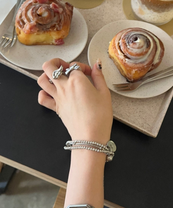 シルバーレイヤードブレスレット SILVER