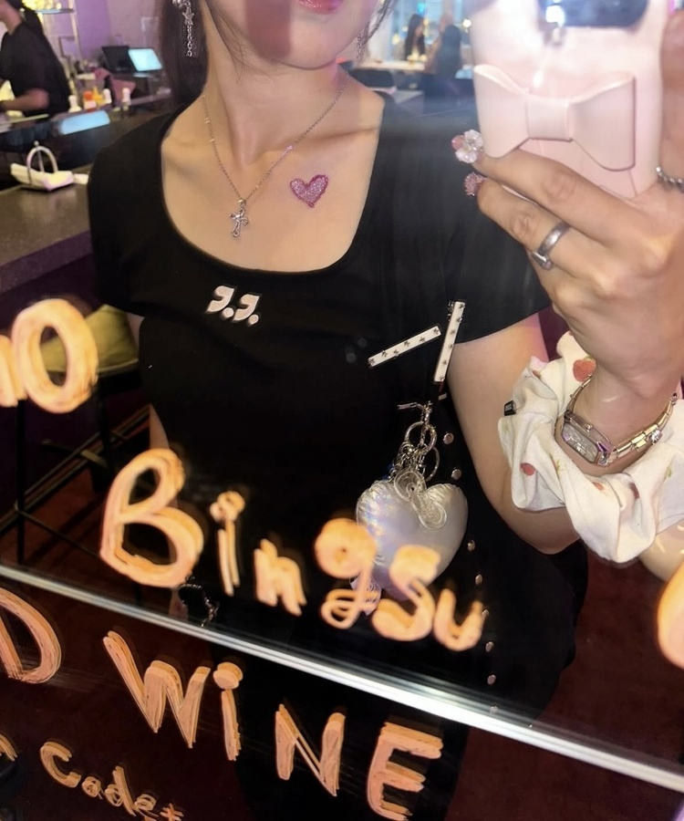 십자가 큐빅 목걸이 실버