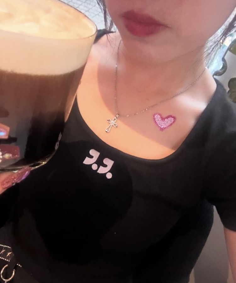 십자가 큐빅 목걸이 실버