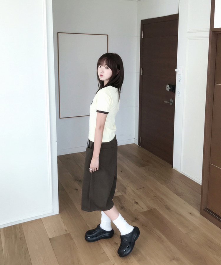 【丈別】ベーシックバミューダワイドコットンパンツ BROWN