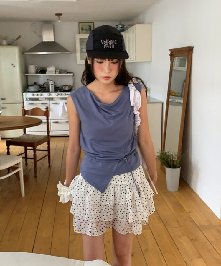 OBLI シルバードットミニスカート シルバードットオーガンジースカート | BOTTOMS | OBLI