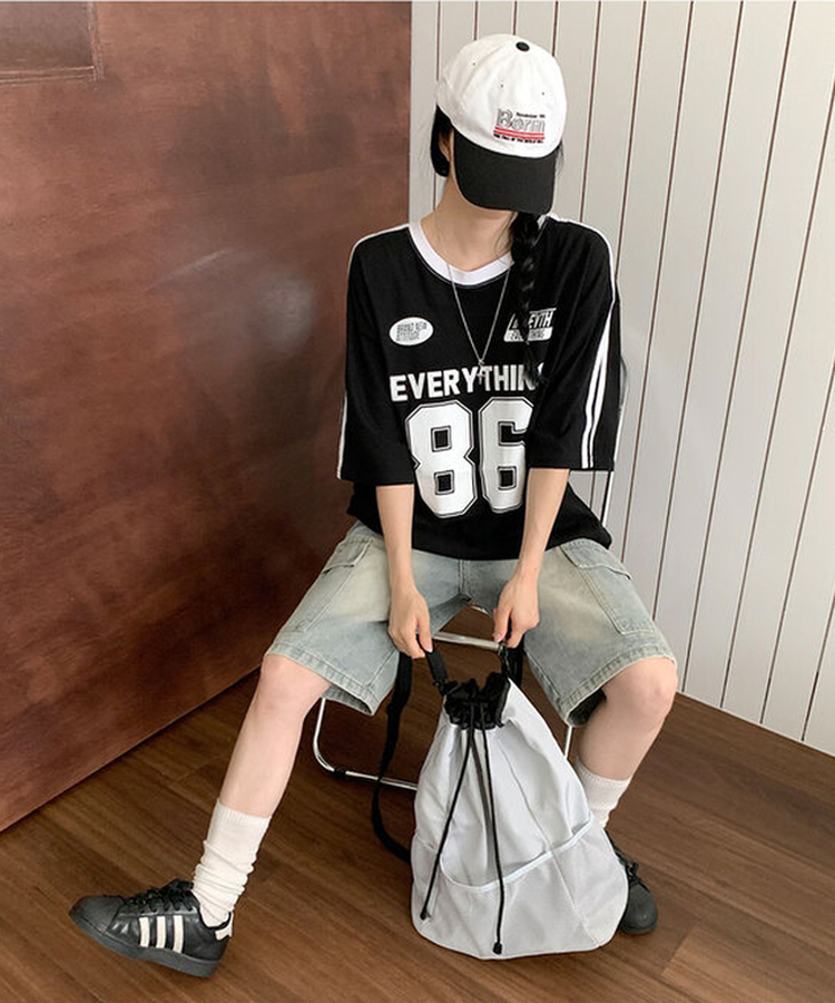 スポーティラウンドコットンTシャツ｜半袖Tシャツ｜韓国ファッション