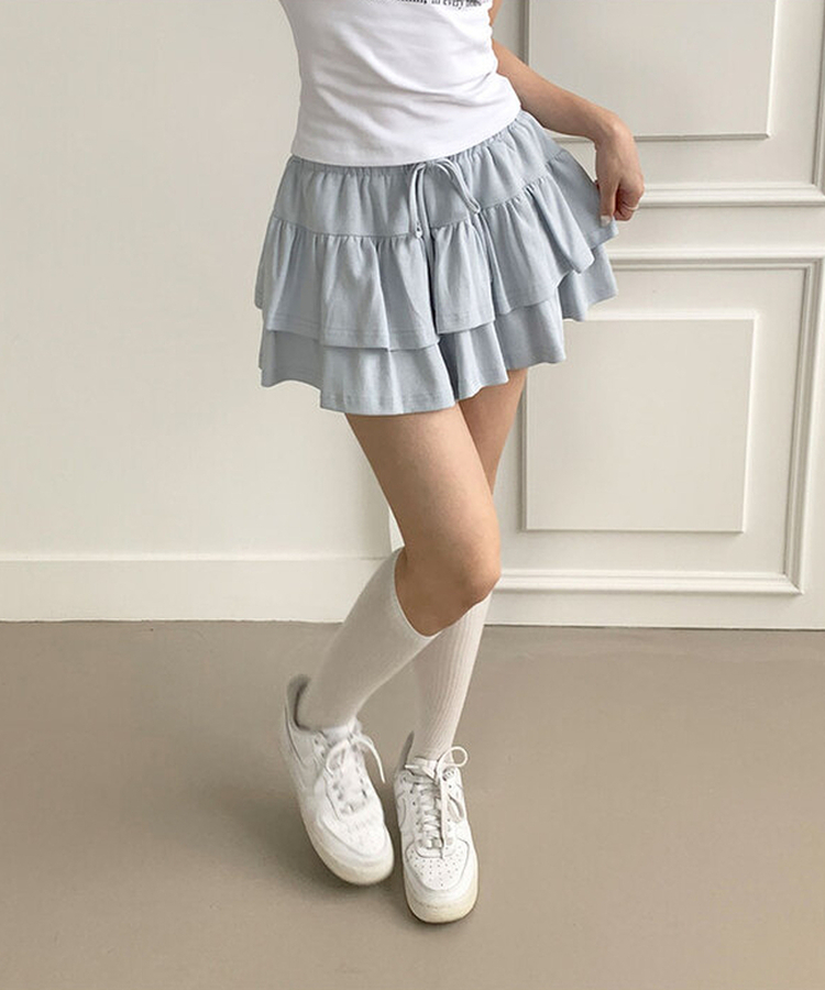 SSK23868 ティアードAフィットミニスカートパンツ ミニスカート