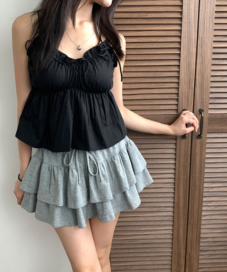 SSK23868 ティアードAフィットミニスカートパンツ ミニスカート