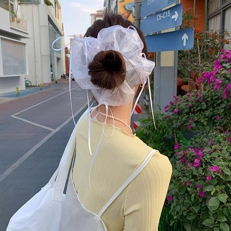 シアーリボンボリュームシュシュ IVORY