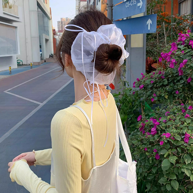 シアーリボンボリュームシュシュ IVORY