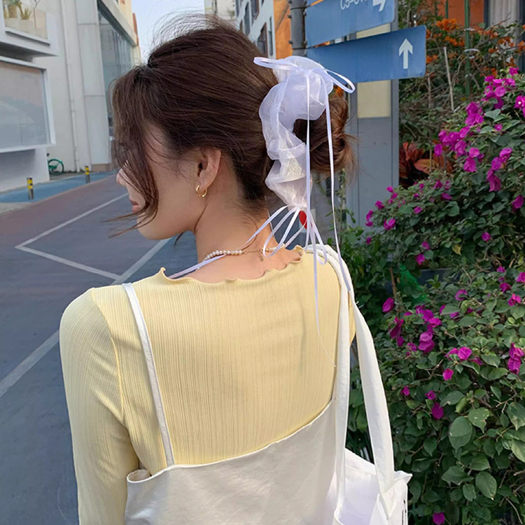 シアーリボンボリュームシュシュ IVORY