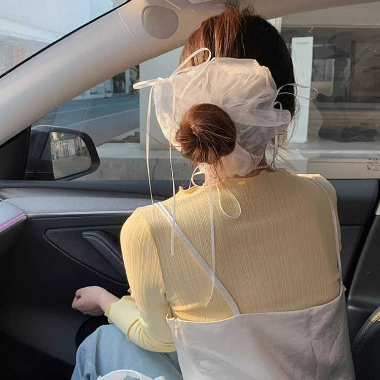 シアーリボンボリュームシュシュ IVORY