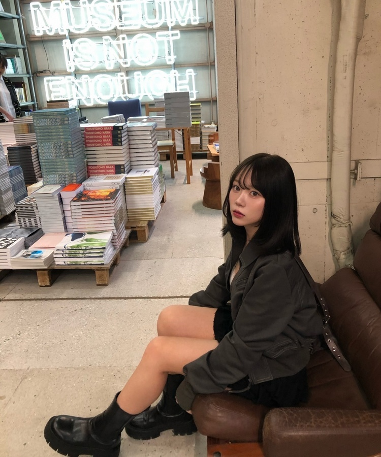 ステッチカラーネックジャケット KHAKI