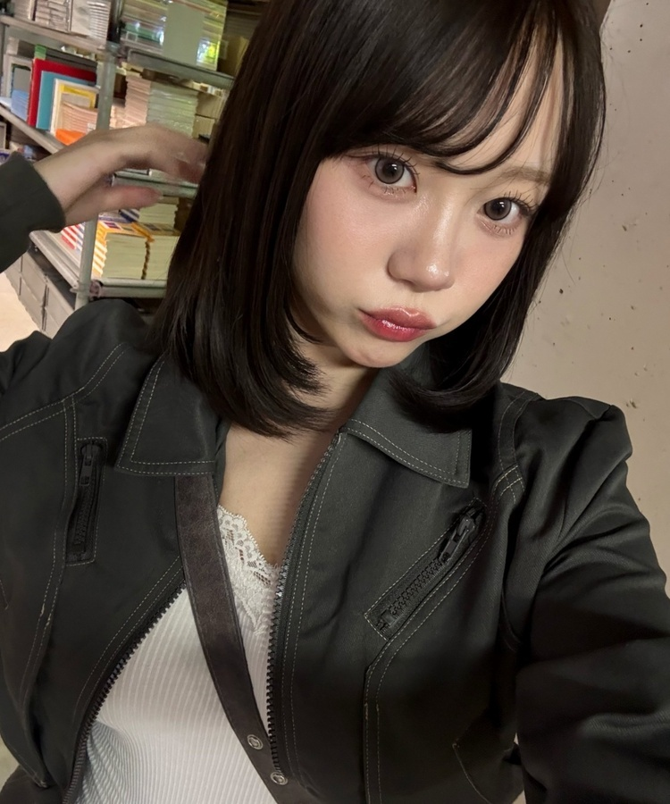 ステッチカラーネックジャケット KHAKI