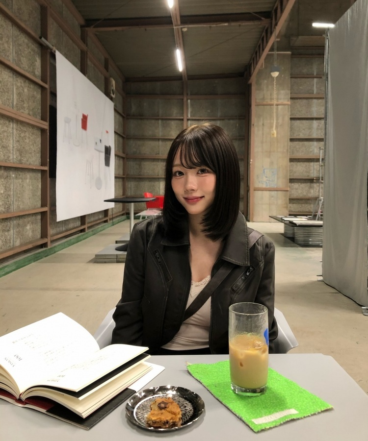 ステッチカラーネックジャケット KHAKI