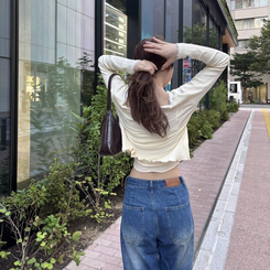 【キャミSET】レースリボン長袖カーディガン BEIGE