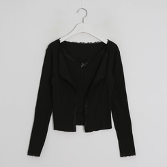 【キャミSET】レースリボン長袖カーディガン