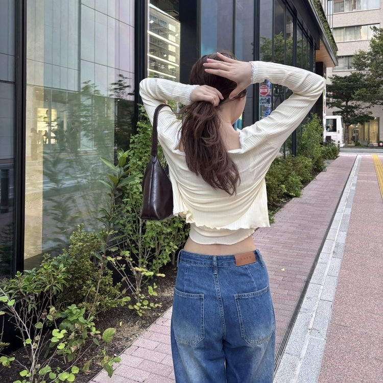 리본 레이스 끈나시 가디건 세트 베이지