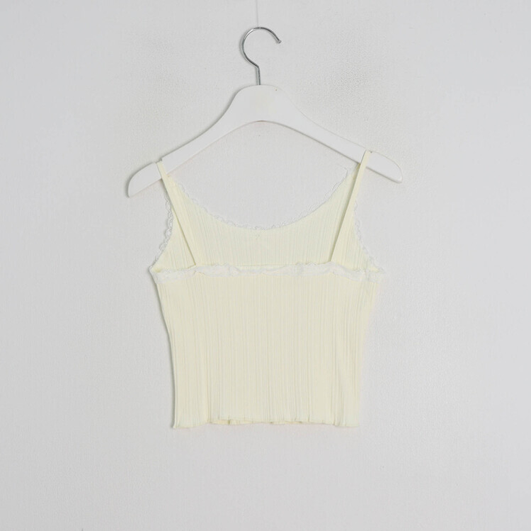 리본 레이스 끈나시 가디건 세트