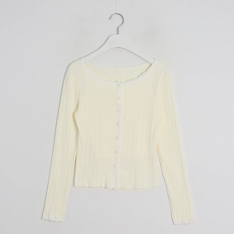 리본 레이스 끈나시 가디건 세트